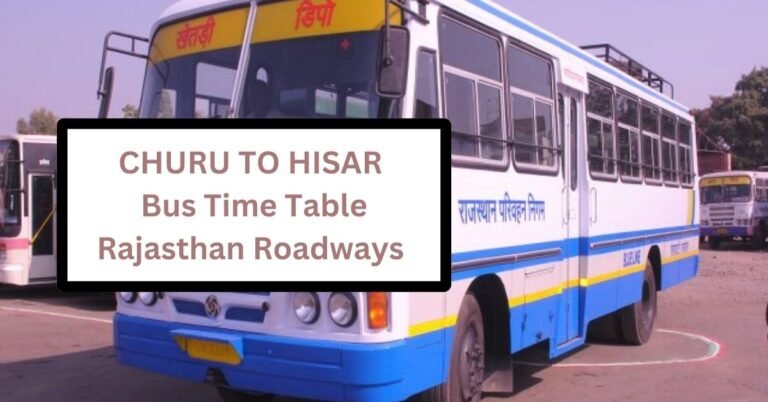 Churu To Hisar Bus Time Table Rajasthan Roadways (Update) - Haryana ...