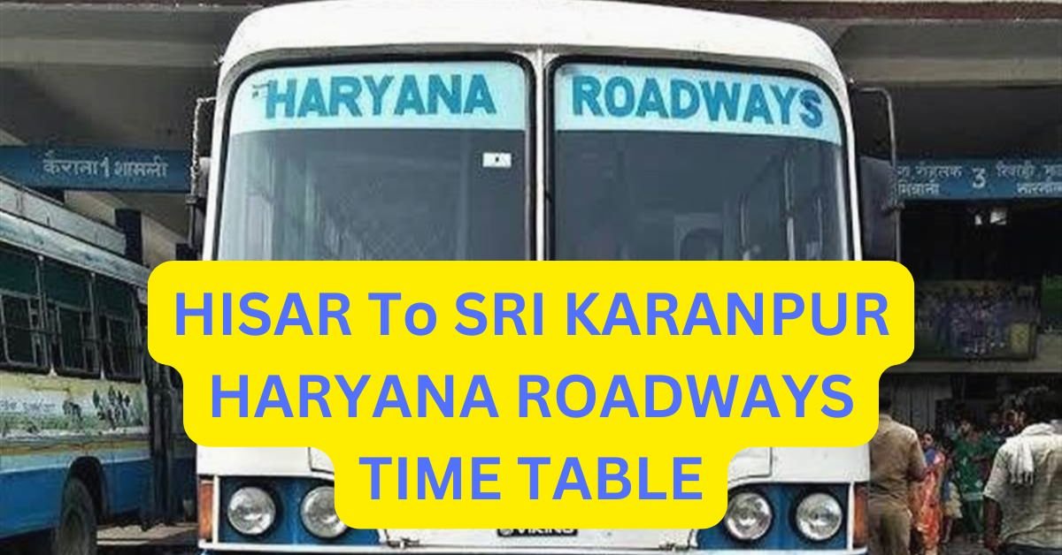 HISAR To AJMER HARYANA ROADWAYS TIME TABLE 16