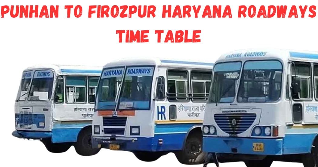 Punhan to Firozpur Haryana Roadways Time Table