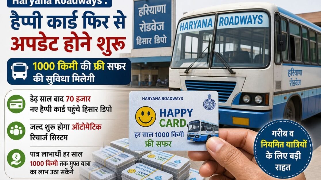Haryana Roadways Happy Card Update 1000 km free travel